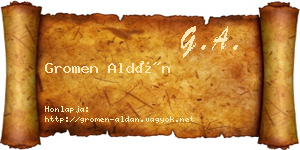 Gromen Aldán névjegykártya